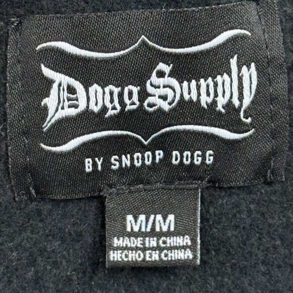 Dogg Supply By Snoop Dogg Mens Black/Cream Zip-Up Fleece Varsity Hoodie Sz M NWT - Picture 9 of 12